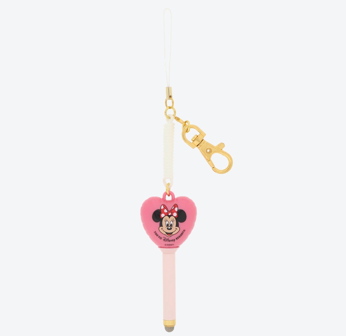 Japan Tokyo Disney Resort Keychain Retro Minnie Heart Smartphone touch pen
