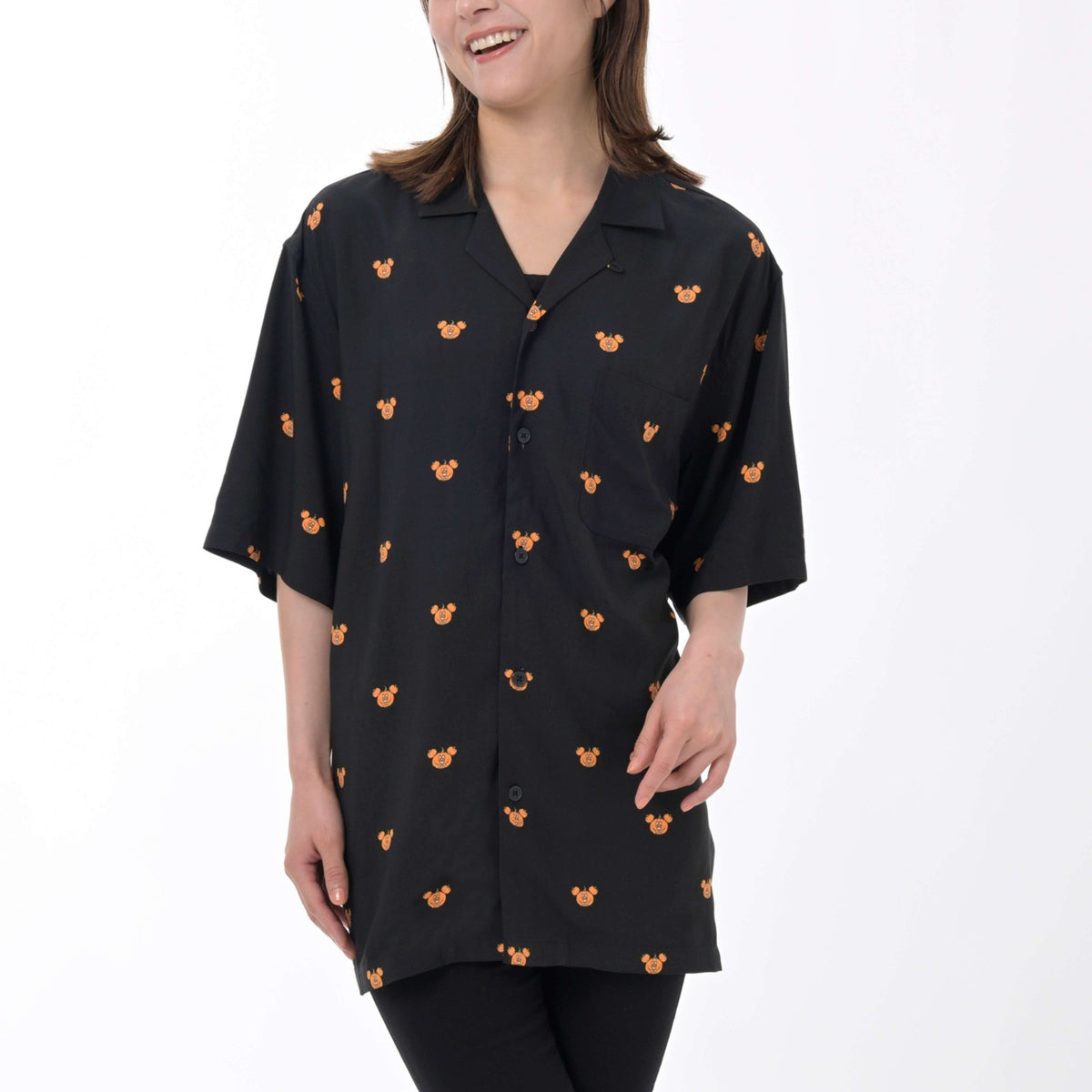 Japan Tokyo Disney Store Mickey Short-Sleeve Shirt Black Halloween 2026
