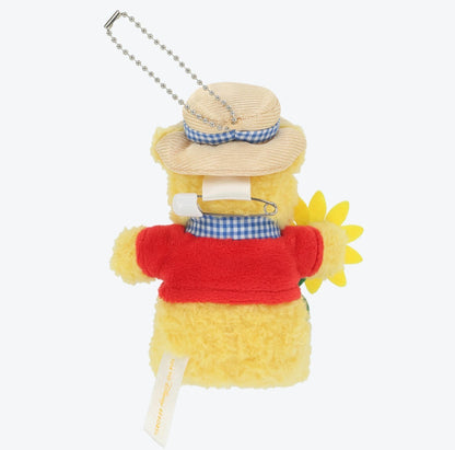 Japan Tokyo Disney Resort Winnie the Pooh Sunflower Plush Keychain Summer