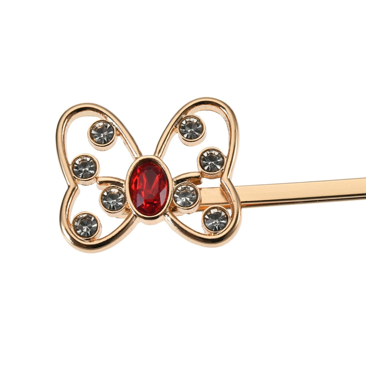 Japan Tokyo Disney Store Minnie Mouse Hairpin Stone Dot Ribbon