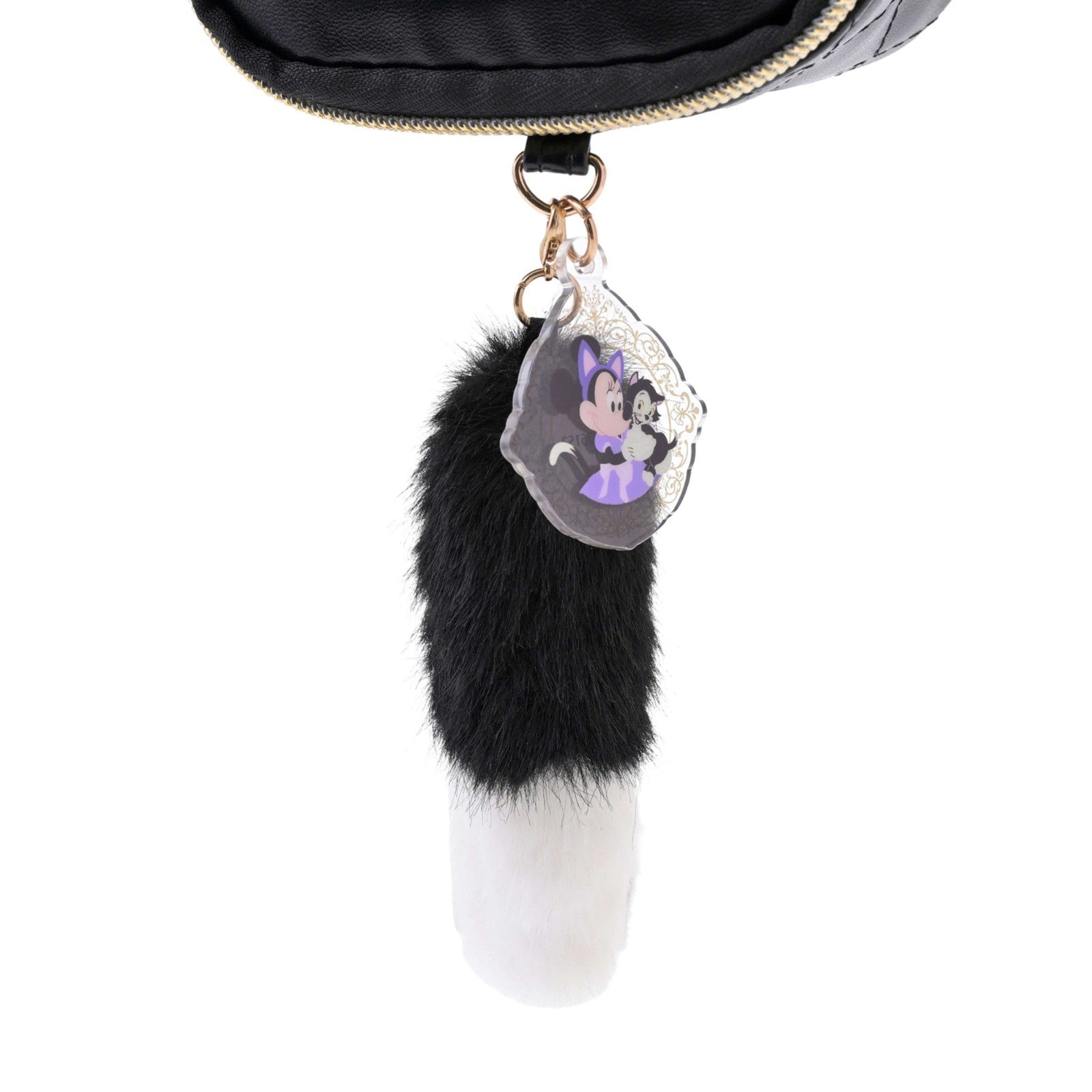 Japan Tokyo Disney Store Pouch Keychain Clear Window Charm CAT MINNIE AND FIGARO