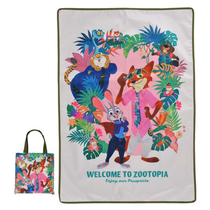 Japan Tokyo Disney Store Zootopia 2 Picnic Sheet with Bag TROPICAL ZOOTOPIA