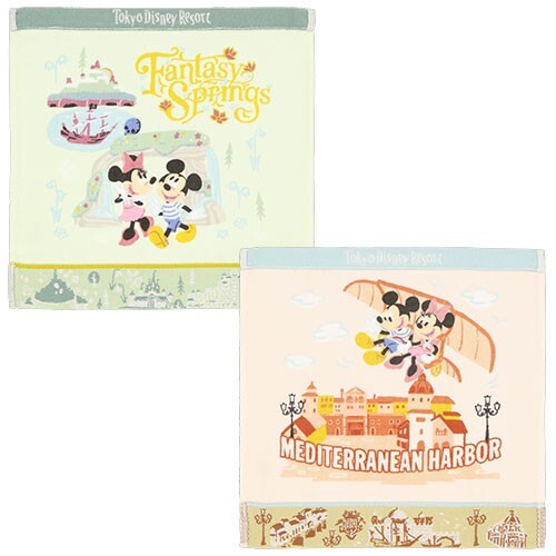 Japan Tokyo Disney Resort Mini Towel Set 2 Theme Land 2 Theme port Icons