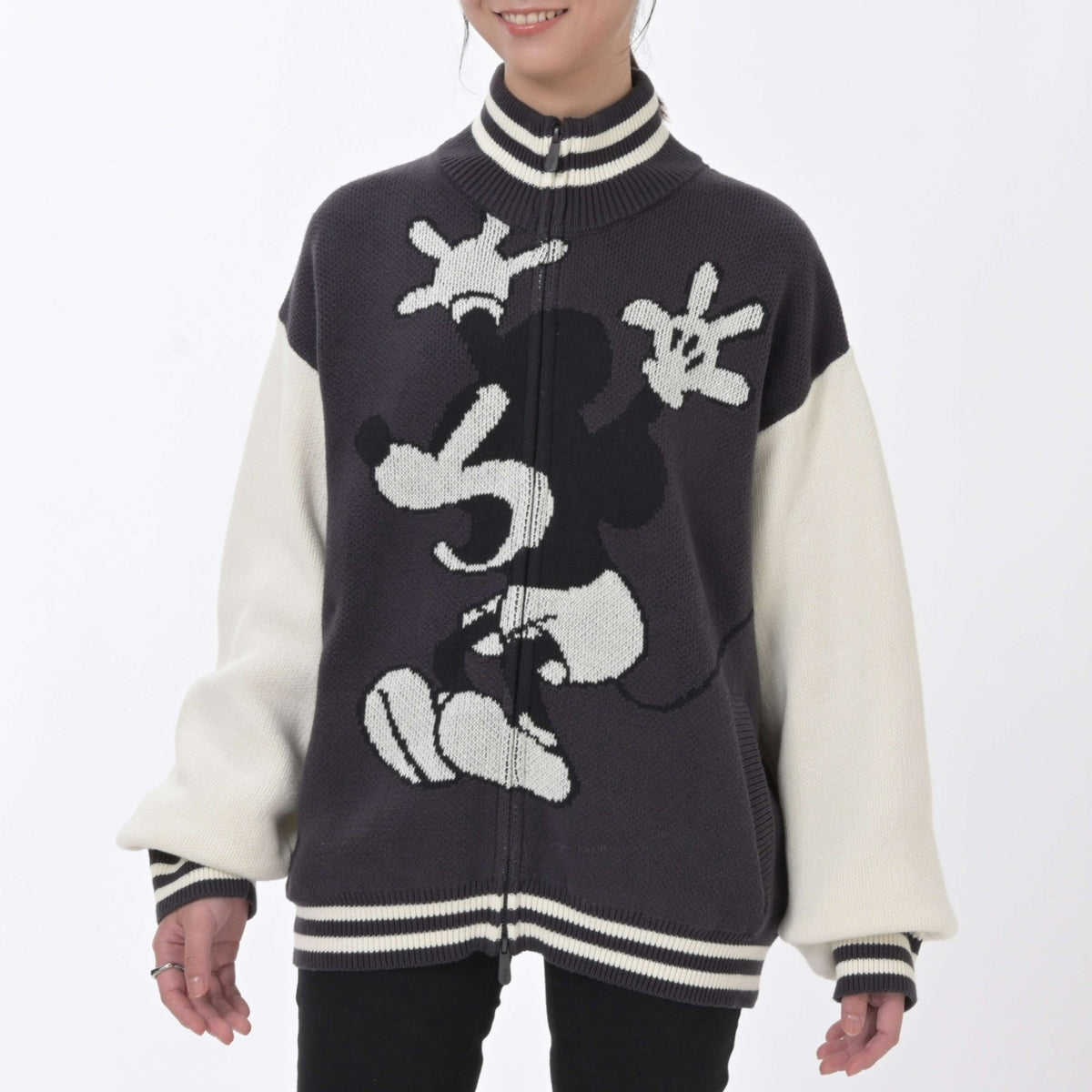 Japan Tokyo Disney Store Mickey Knit Blouson XL The Skeleton Dance Haunted House