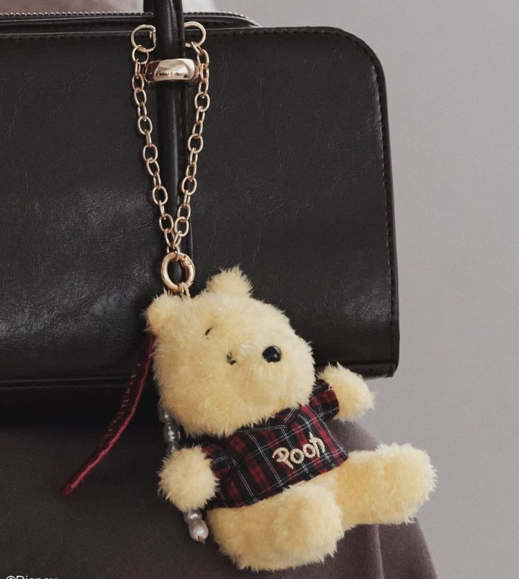 Japan Disney Green Parks Winnie The Pooh Plush Keychain set of 2
