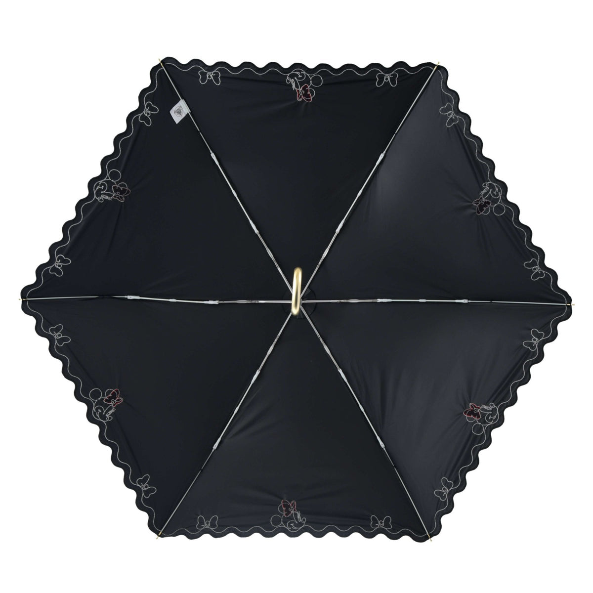 Japan Tokyo Disney Store Minnie Folding Umbrella Sunny Rainy Carabiner SHINY DAY