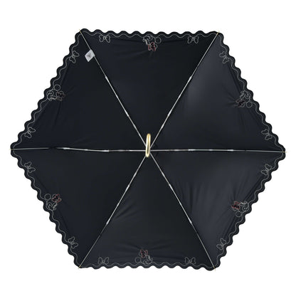 Japan Tokyo Disney Store Minnie Folding Umbrella Sunny Rainy Carabiner SHINY DAY