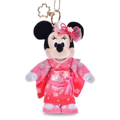 '+Japan Tokyo Disney Store Minnie Mouse Plush Toy Keychain Kimono Sakura