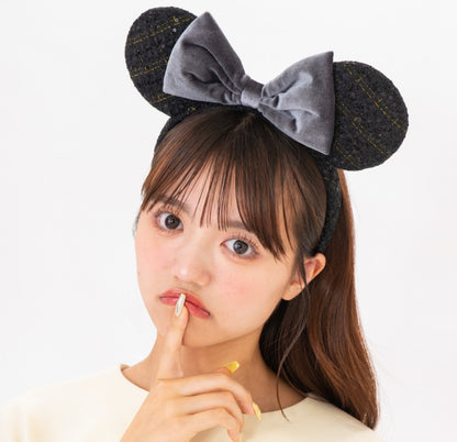 Japan Tokyo Disney Resort Ears HeadBand Hat Minnie Ribbon Black 2024