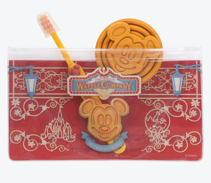 Japan Tokyo Disney Resort Mickey Waffle Company Toothbrush Pouch Cup Travel Set