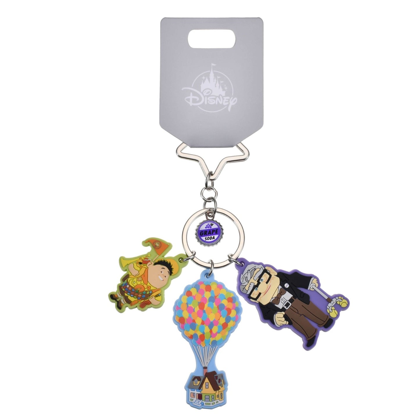Japan Tokyo Disney Store Carl Fredricksen & Russell Kim Up Keychain Jingling Fes