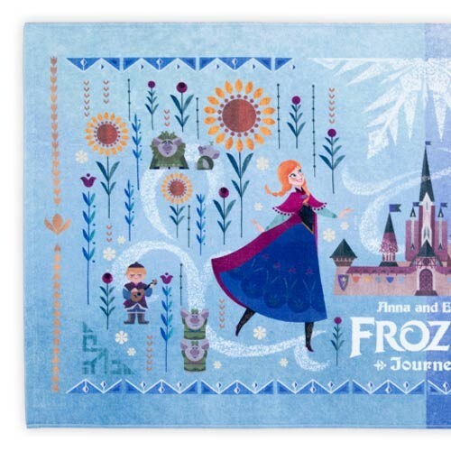 Japan Tokyo Disney Resort Wide Bath Towel Elsa Ana Frozen Fantasy Springs