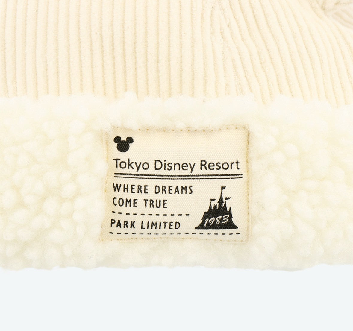 Japan Tokyo Disney Resort Ears Mickey limited Fluffy Winter Cap Hat White 2025