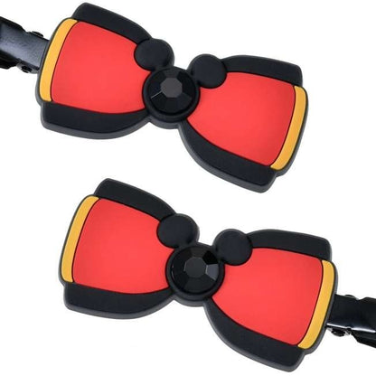Japan Tokyo Disney Store Mickey Hair Clip Set Stones Ribbons MAEGAMI Hair Zakka