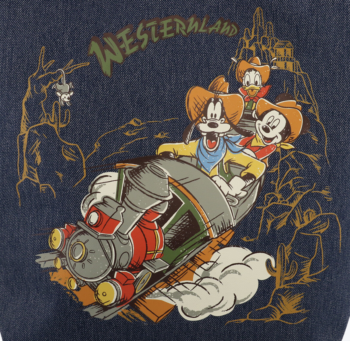 Japan Tokyo Disney Resort Big Thunder Mountain Mickey Donald Goofy Tote Bag