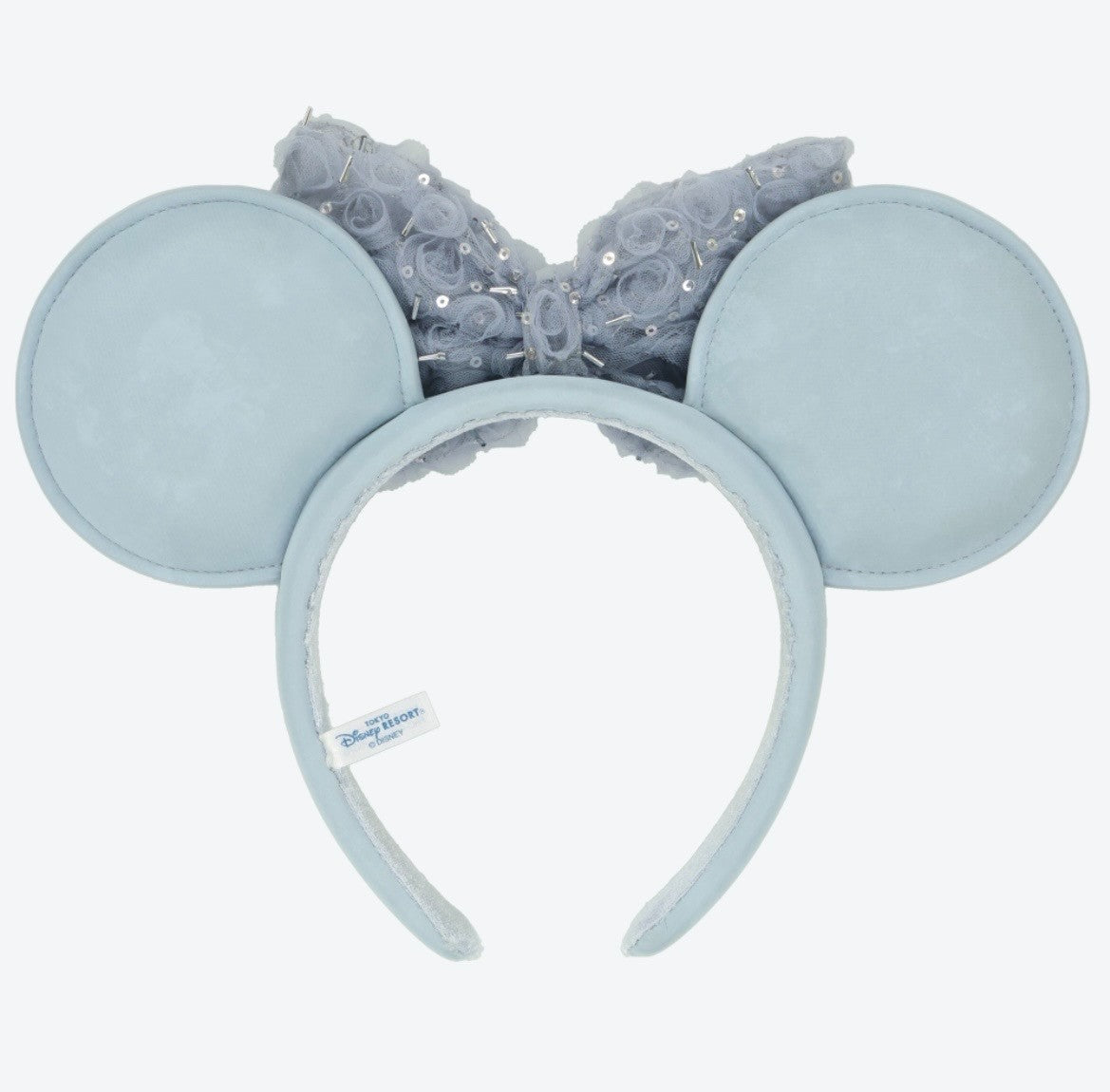 Japan Tokyo Disney Resort Minnie Mouse Ears Headband Free Size Blue Ribbon 2026