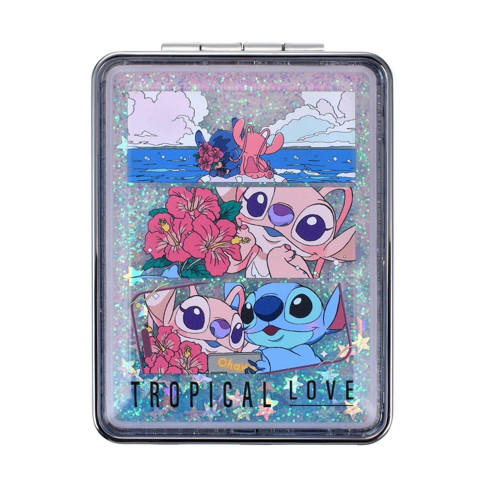 Japan Tokyo Disney Store Stitch & Angel Water-Filled Hand Mirror