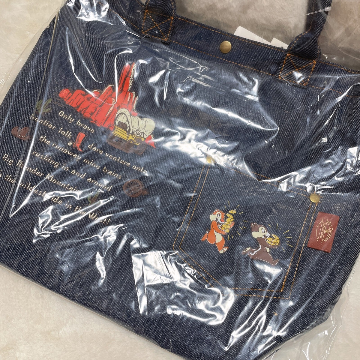 Japan Tokyo Disney Resort Big Thunder Mountain Mickey Donald Goofy Tote Bag