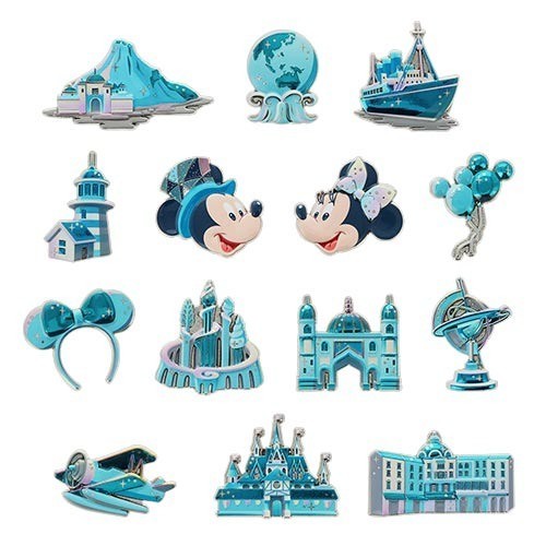 Japan Tokyo Disney Resort Sea 25th Sparkling Jubilee Pin Badge Set