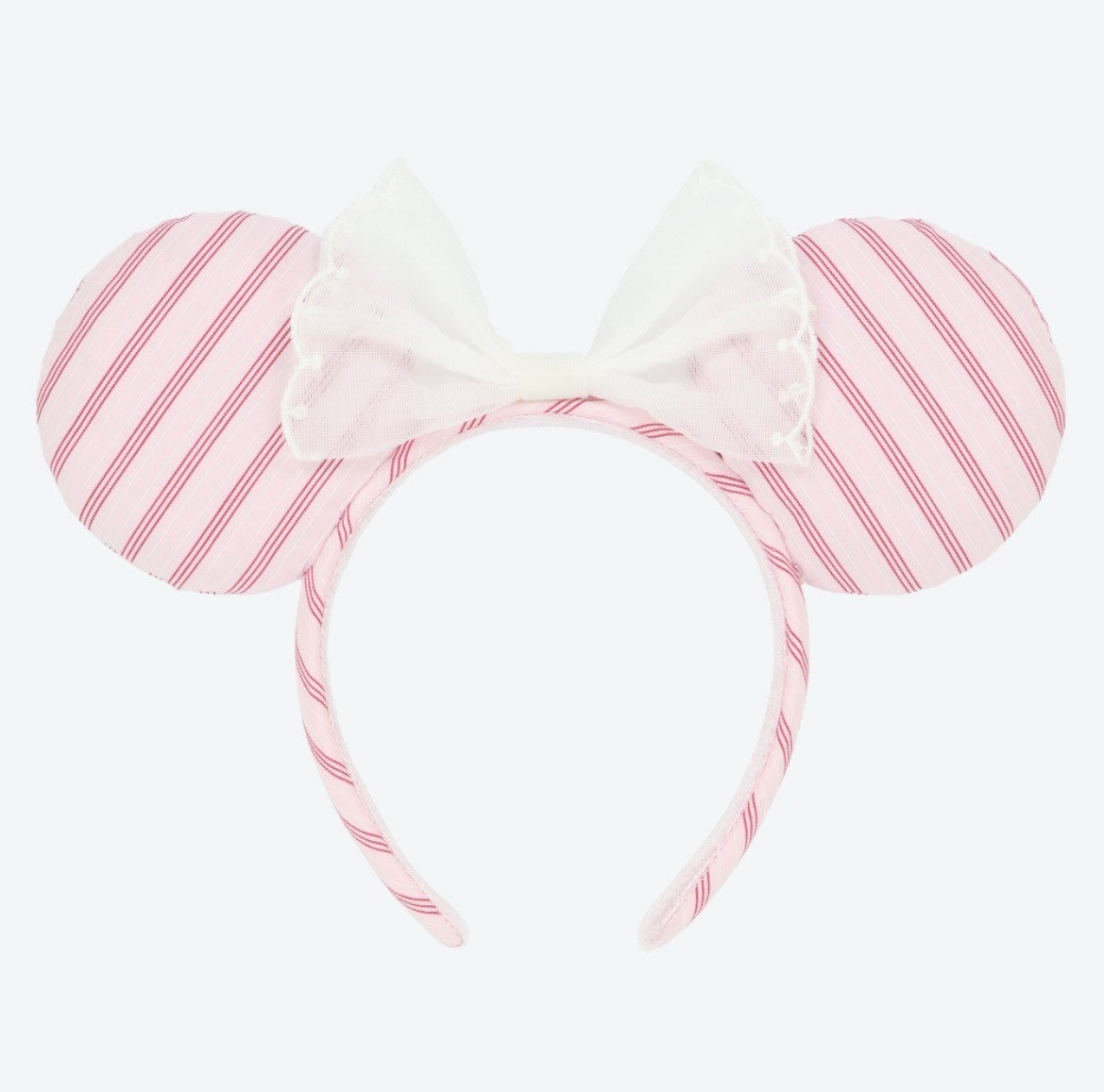 Japan Tokyo Disney Resort Minnie Mouse Ears Headband Free Size Pink Ribbon 2026
