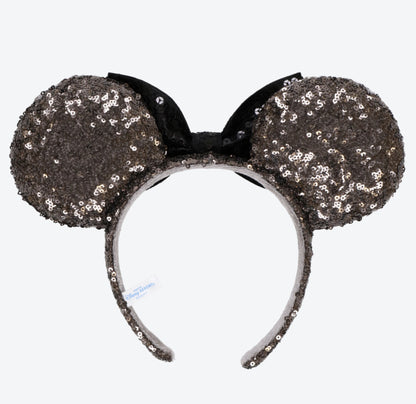 Japan Tokyo Disney Resort Store Ears HeadBand Hat Minnie sequins Black