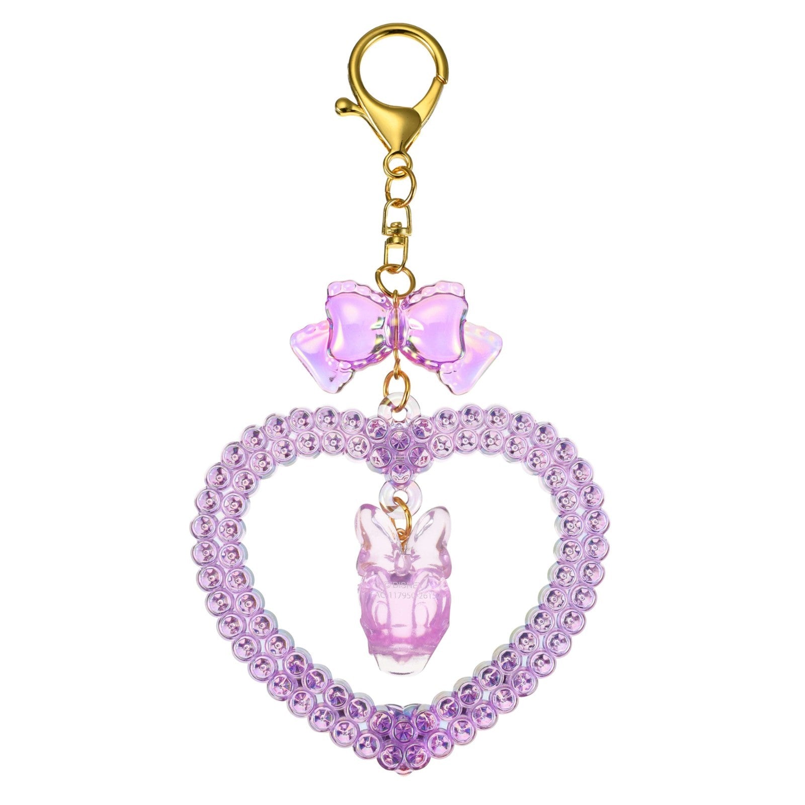 Japan Tokyo Disney Store Daisy Duck Keychain Heart Glitter Lovely Fes
