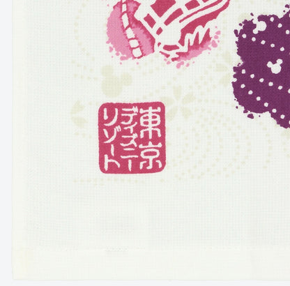 Japan Tokyo Disney Resort Mickey Mouse Mini Mouse Face Towel Japanese Pattern