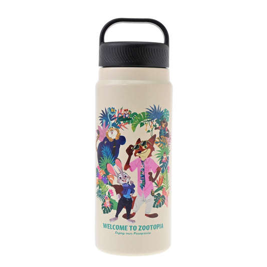 Japan Tokyo Disney Store Zootopia 2 Stainless Steel Bottle TROPICAL ZOOTOPIA