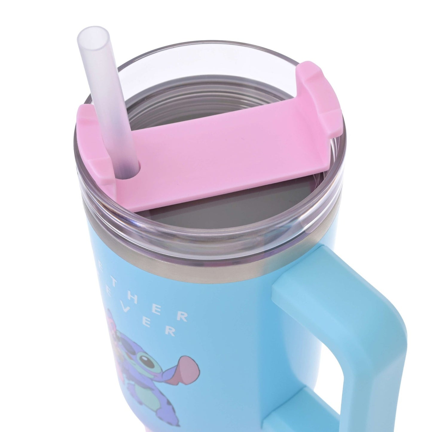 Japan Tokyo Disney Store Stitch & Angel Stainless Steel Tumbler with Straw