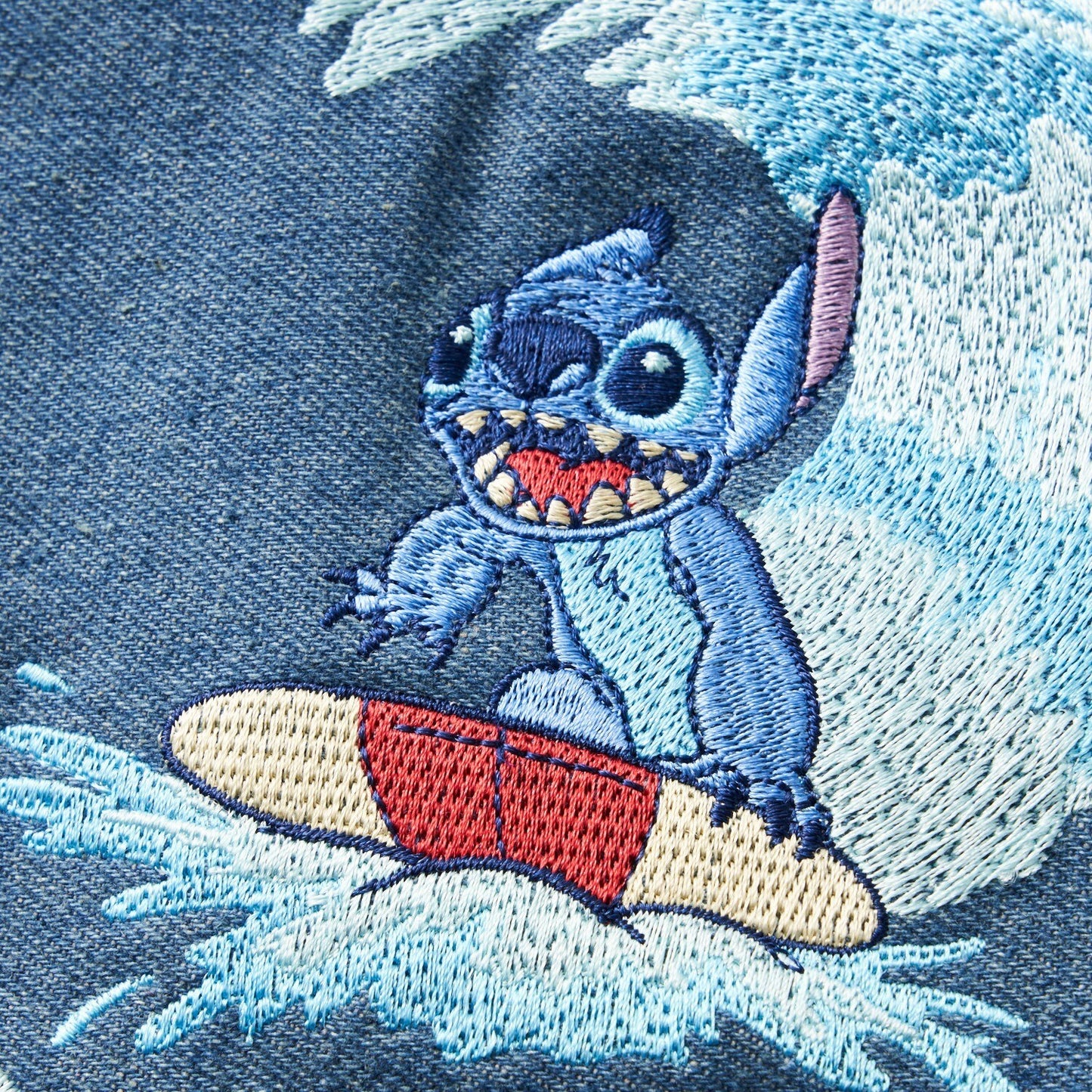 Japan Disney Fantasy Shop Bellemaison Stitch Denim Embroidery 2-way Bag