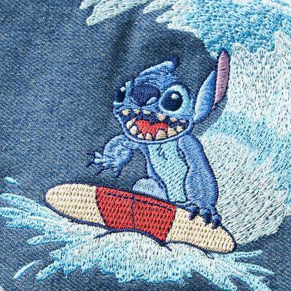 Japan Disney Fantasy Shop Bellemaison Stitch Denim Embroidery 2-way Bag