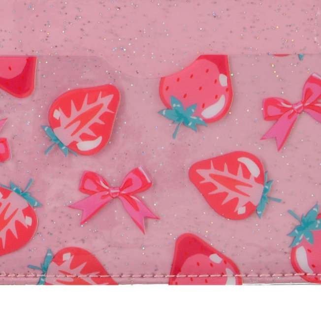 Japan Tokyo Disney Store Minnie Mouse Pass Case with Charm GLOSSY FRUITS
