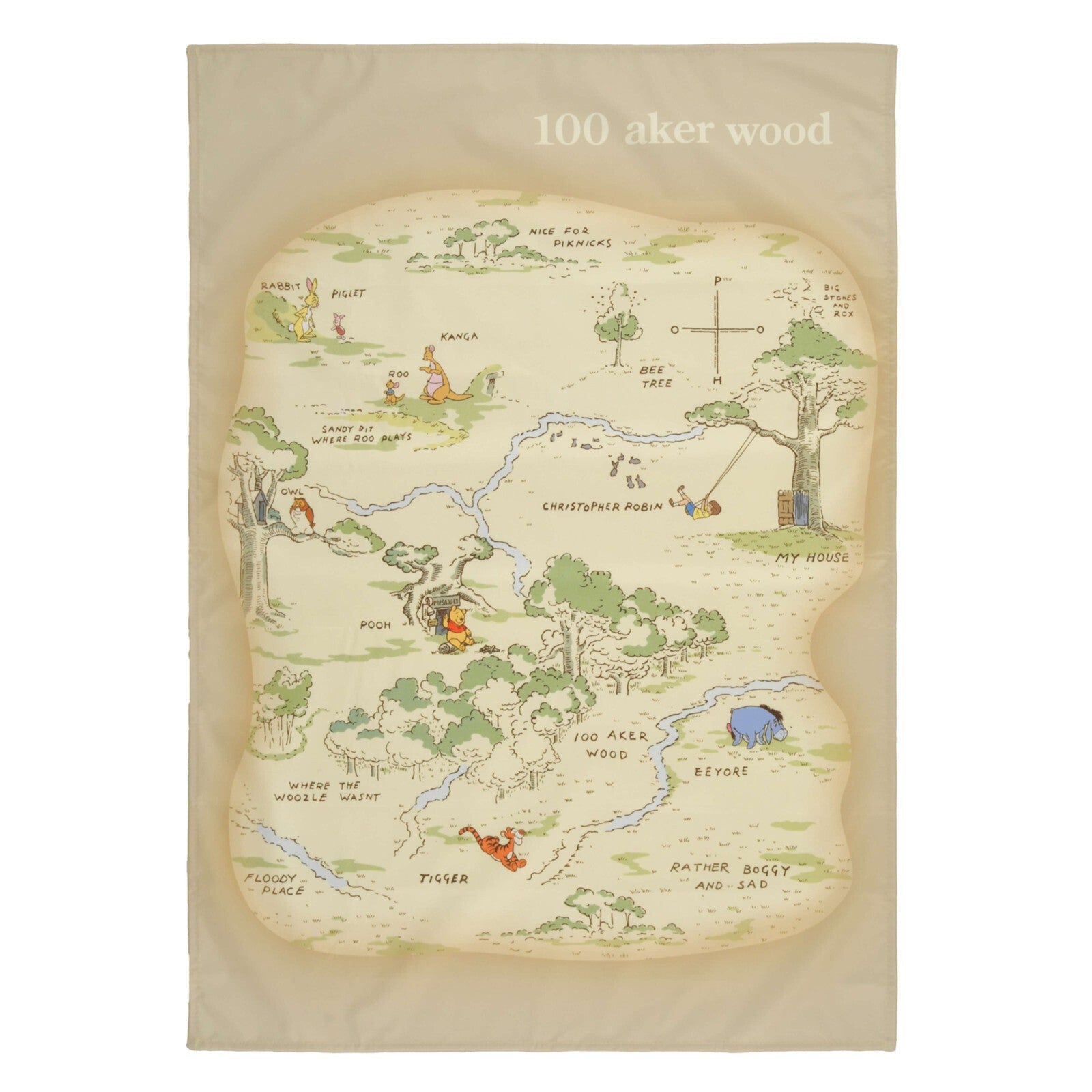 Japan Tokyo Disney Store Pooh and Friends Picnic Sheet S Pouch Map Compact