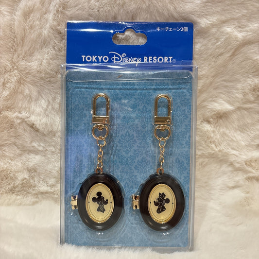 Japan Tokyo Disney Resort Keychain Silhouette Studio Mickey Minnie