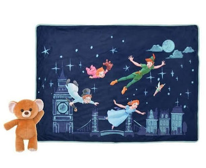 '+Japan Tokyo Disney Store Michael's Teddy Bear Peter Pan Blanket Plush