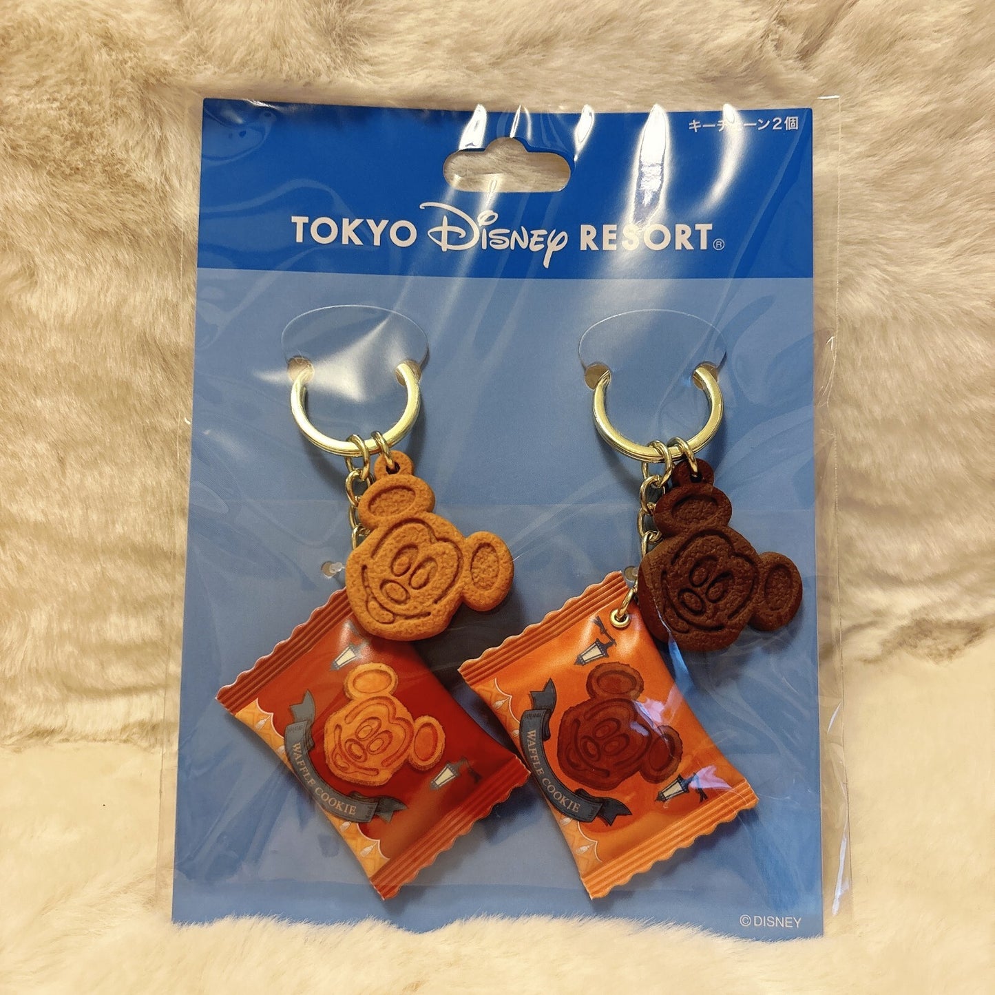 Japan Tokyo Disney Resort Mickey Waffle Company Keychain Set
