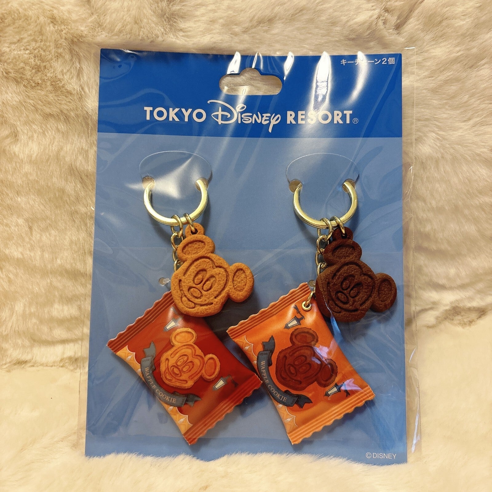 Japan Tokyo Disney Resort Mickey Waffle Company Keychain Set