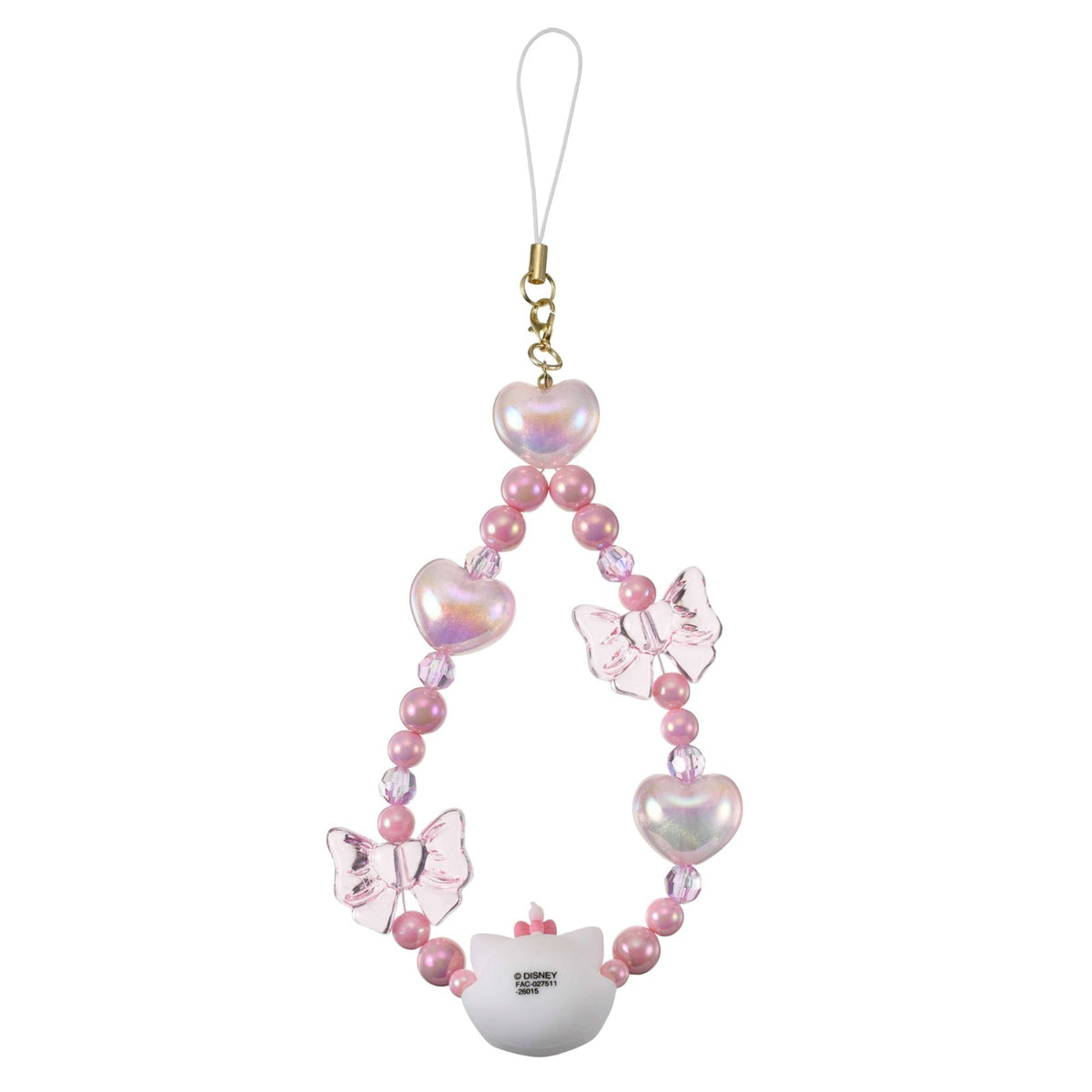 Japan Tokyo Disney Store Marie Strap Heart Ribbon Rolling Beads Hands-Free Goods