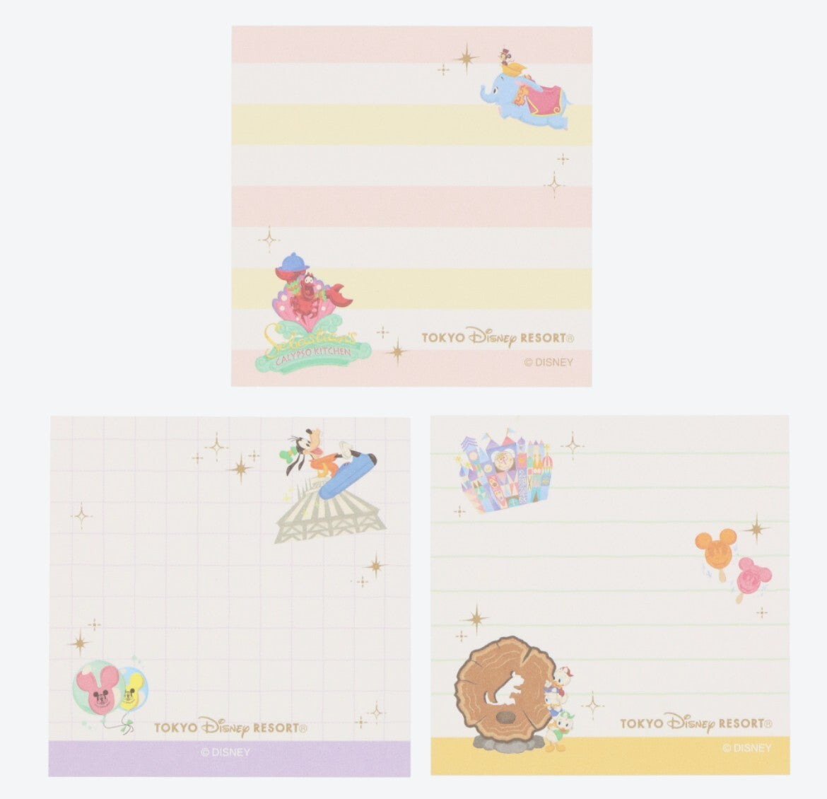 Japan Tokyo Disney Resort Park Motif Mickey Mini notepad small world set of 9