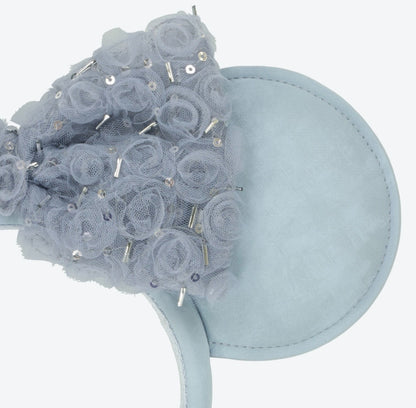 Japan Tokyo Disney Resort Minnie Mouse Ears Headband Free Size Blue Ribbon 2026