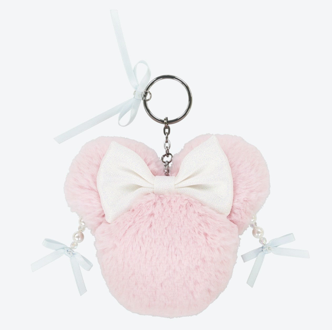 Japan Tokyo Disney Resort Minnie Mouse Keychain Keyring Ribbon Pink 2026