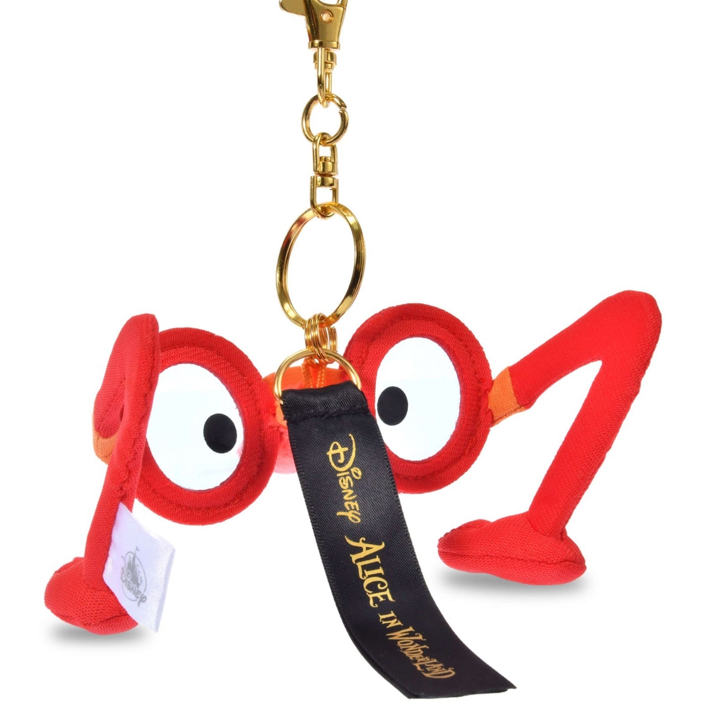Japan Tokyo Disney Store Eyeglass Bird Plush Toy Keychain ALICE 75TH ANNIVERSARY