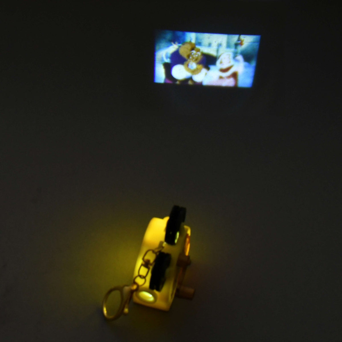 Japan Tokyo Disney Store Beauty and The Beast Light-Up Projection Keychain Fes