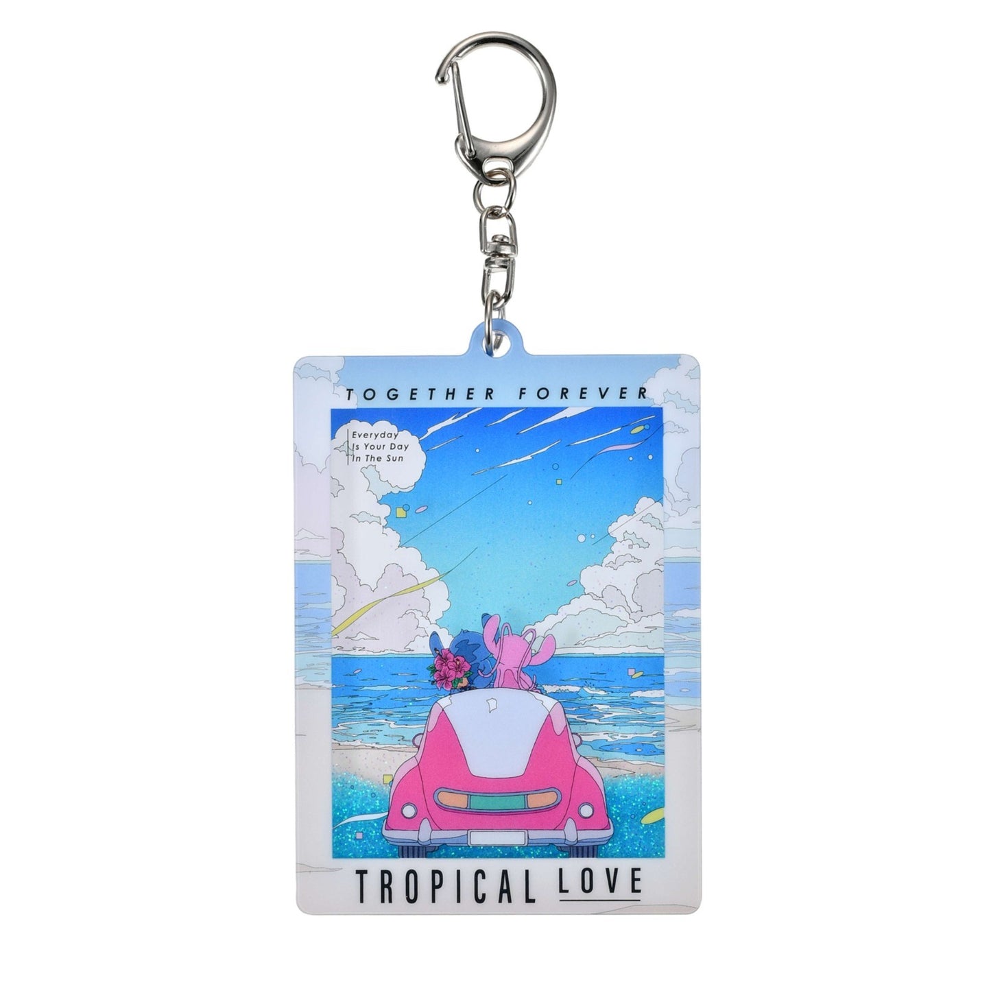Japan Tokyo Disney Store Stitch & Angel Liquid-Filled Keychain