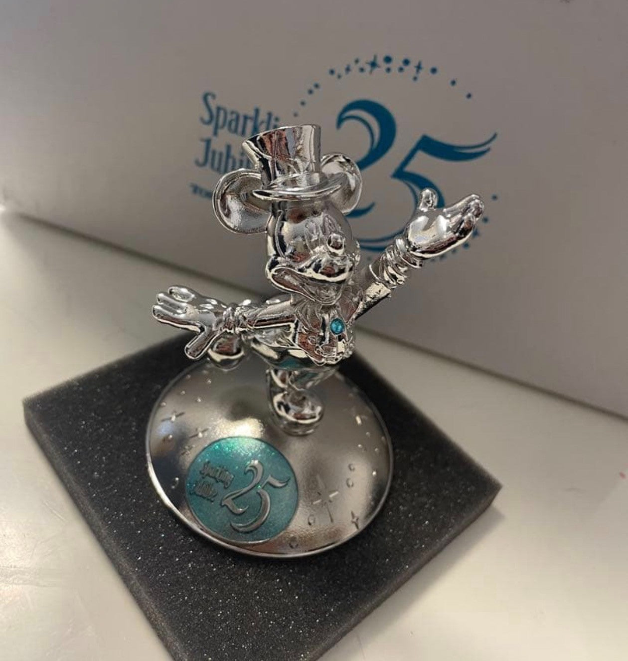 Japan Tokyo Disney Resort Sea 25th Sparkling Jubilee Mickey Paperweight Figure