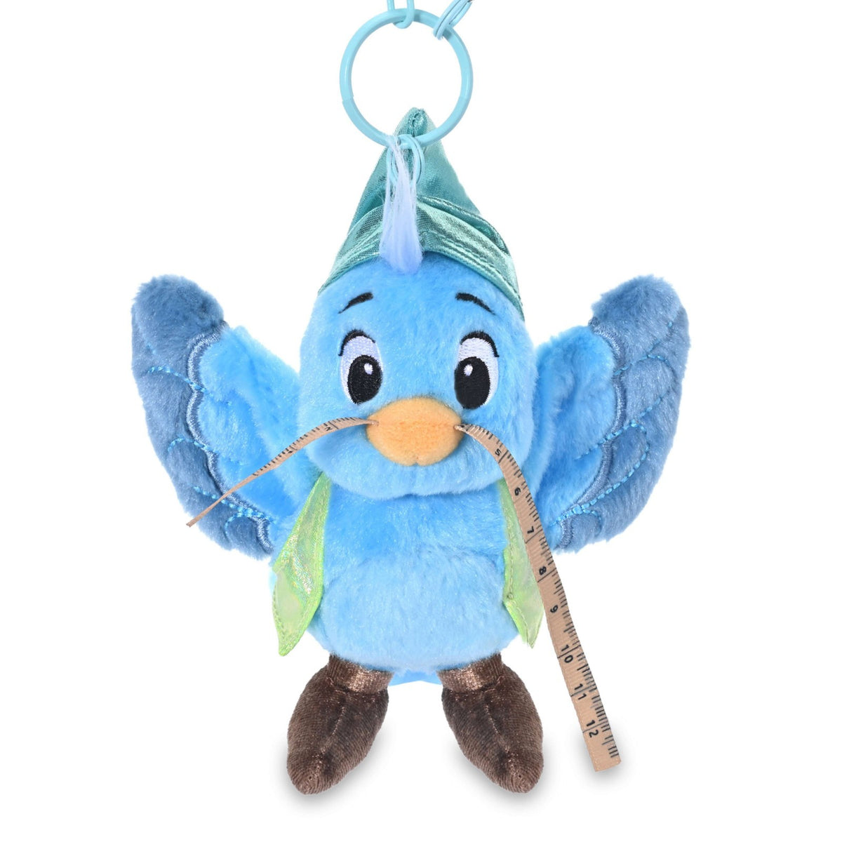 Japan Tokyo Disney Store Bluebird Plush Toy Keychain Blue Pearl Cinderella