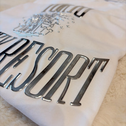 Japan Tokyo Disney Resort Logo T-Shirt Limited White Cinderella castle