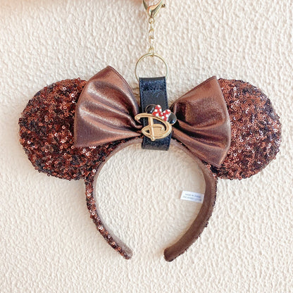Japan Tokyo Disney Resort Ears holder keychain black headband New