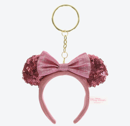 Japan Tokyo Disney Resort mickey Minnie Sequin Headband Ears nuiMOs Keychain