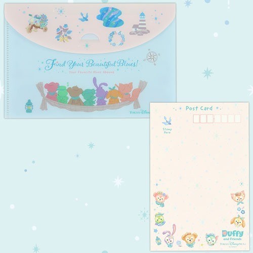 Japan Tokyo Disney Resort Find Your Beautiful Blue Postcard & Clear Holder Duffy